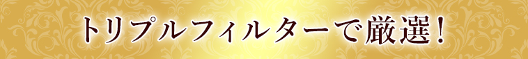 トリプルフィルターで厳選！