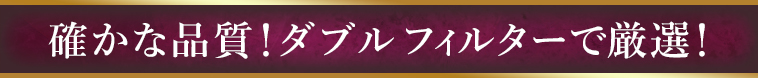 ダブルフィルターで厳選！