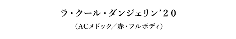 ラ・クール・ダンジェリン’２０（ACメドック／赤・フルボディ）
