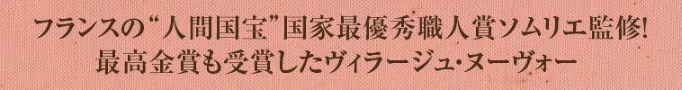 フランスの“人間国宝”国家最優秀職人賞ソムリエ監修！最高金賞も受賞したヴィラージュ・ヌーヴォー