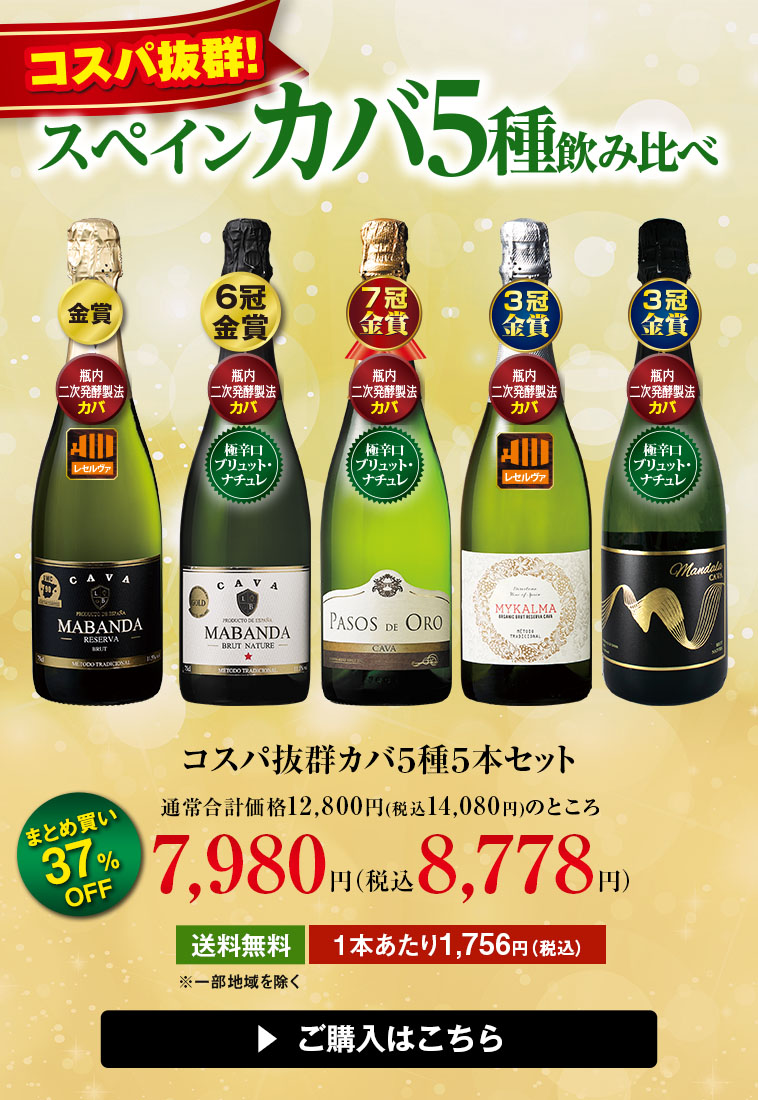 コスパ抜群カバ5種5本セット