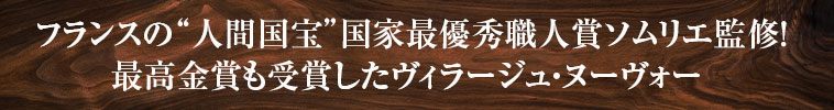 フランスの“人間国宝”国家最優秀職人賞ソムリエ監修！最高金賞も受賞したヴィラージュ・ヌーヴォー