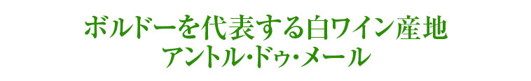 ボルドーを代表する白ワイン産地アントル・ドゥ・メール