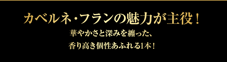カベルネ・フランの魅力が主役！華やかさと深みを纏った、香り高き個性あふれる1本！