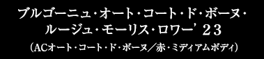 ブルゴーニュ・オート・コート・ド・ボーヌ・ルージュ・モーリス・ロワー’２３（ACオート・コート・ド・ボーヌ／赤・ミディアムボディ）