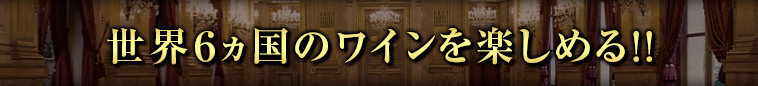 世界６ヵ国のワインを楽しめる!!
