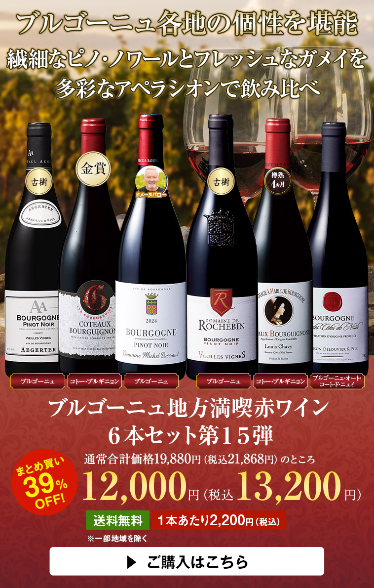 ブルゴーニュ地方満喫赤ワイン6本セット第15弾