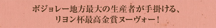 ボジョレー地方最大の生産者が手掛ける、リヨン杯最高金賞ヌーヴォー