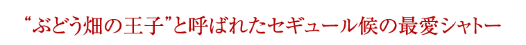 ぶどう畑の王子と呼ばれたけセギュール侯の最愛シャトー