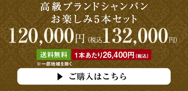 高級ブランドシャンパン お楽しみ5本セット