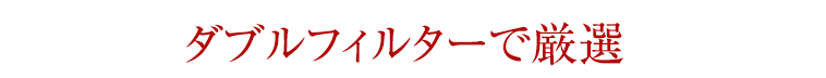 ダブルフィルターで厳選