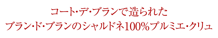 コート・デ・ブランで造られた ブラン・ド・ブランのシャルドネ100％プルミエ・クリュ