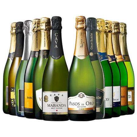 瓶内二次発酵製法カバ5本入り!!激旨スパークリングワイン12本セット第3弾