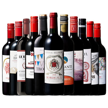 【特別送料無料】３大銘醸地入り！世界選りすぐり赤ワイン１１本セット　第２６６弾