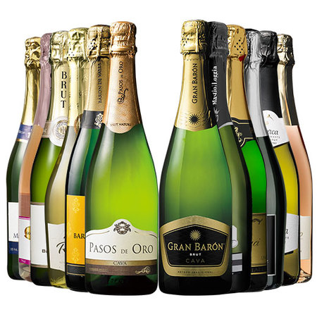 【５８％ＯＦＦ！】瓶内二次発酵製法カバを含む世界銘醸国の泡１２本セット　第２８弾