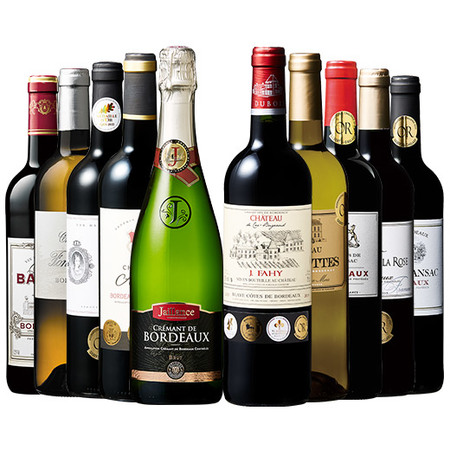 すべて金賞！格上・当たり年入りボルドー赤白泡バラエティ１０本セット