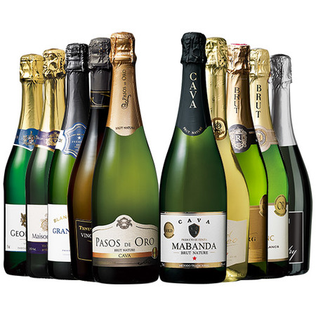 瓶内二次発酵カバ入り！欧州辛口スパークリング10本セット