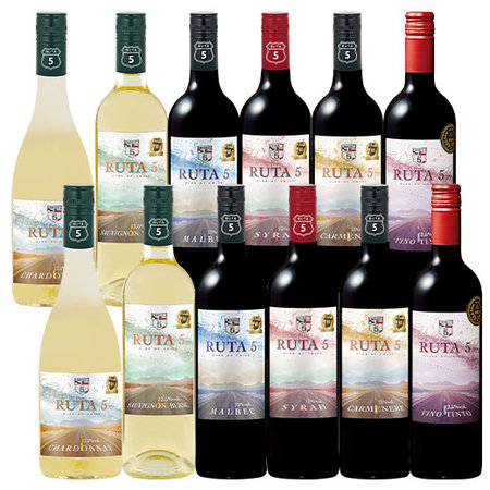 My　Wine　Club独占輸入！RUTA５赤白ワイン6種１２本飲み比べセット