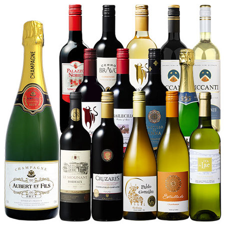 【５２％OFF】シャンパーニュ＆当たり年ボルドー入り！三大銘醸地入り赤白泡１５本セット