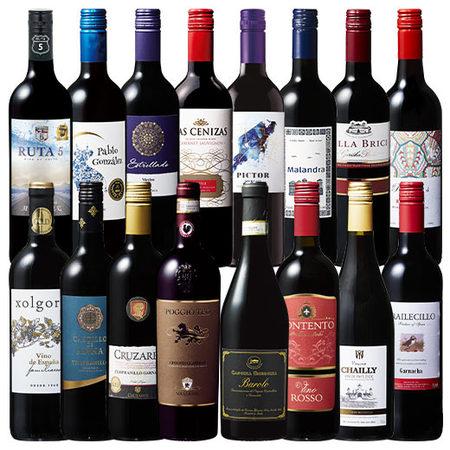 【５５％OFF】イタリアワインの王様バローロ＆ノーベル賞晩餐会提供ワイン入り！世界赤ワイン１６本