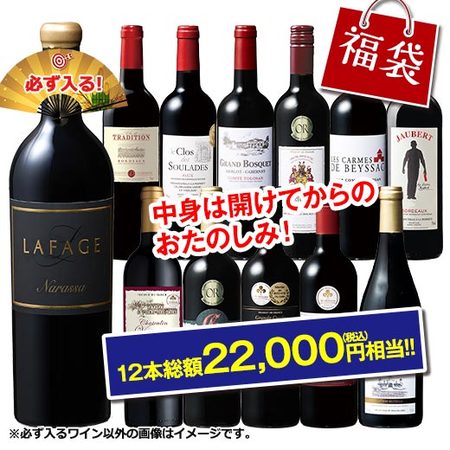 人気生産者ラファージュ入り！フランス金賞赤ワイン１２本福袋