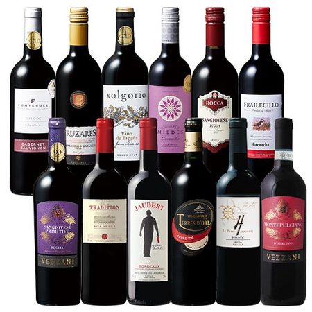 金賞＆高評価の欧州3大銘醸国赤ワイン12本セット