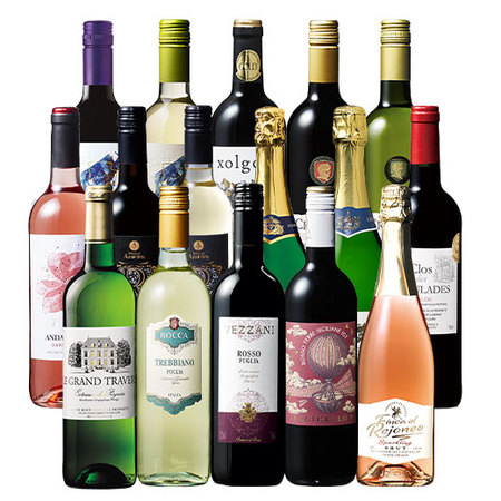 コスパ抜群！世界のデイリー赤・白・ロゼ・スパークリング１６本セット