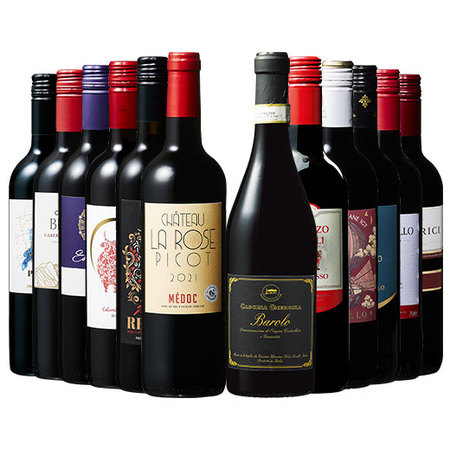 【57％OFF】イタリアの王様バローロ＆格上メドック入り！世界6ヵ国の赤ワイン１２本セット