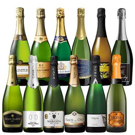 瓶内二次発酵製法カバ5本入り!!激旨スパークリングワイン12本セット