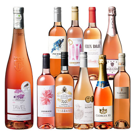 銘醸地タヴェル・金賞・スパークリング入り！世界５カ国ロゼ１０本飲み比べセット