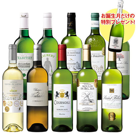 【プレセントワイン付】６冠金賞＆格上産地入り！ボルドー金賞白１０本セット　第２０弾