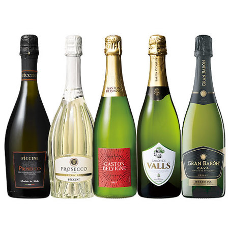 世界3大スパークリングワイン5本セット