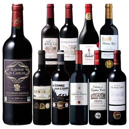 サンテミリオン入り！ボルドーグレートヴィンテージ赤ワイン飲み比べ１０本セット