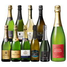 シャンパン入り欧州三大銘醸国スパークリングワイン１０本セット