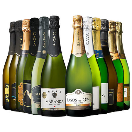瓶内二次発酵製法カバ5本入り!!激旨スパークリングワイン12本セット第7弾