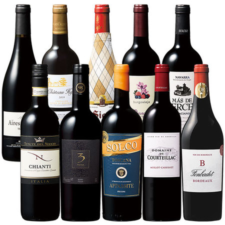 有名評価誌絶賛の嵐！！　世界の高評価を楽しむ赤ワイン10本セット　第2弾