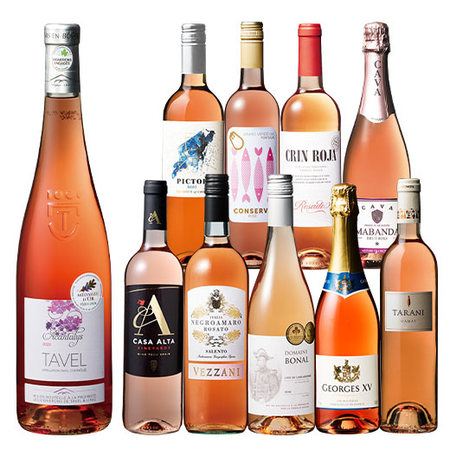 銘醸地タヴェル・金賞・スパークリング入り！世界５カ国ロゼ１０本飲み比べセット