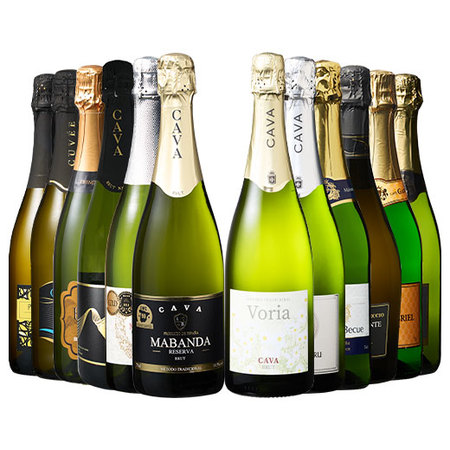 瓶内二次発酵製法カバ5本入り!!激旨スパークリングワイン12本セット第8弾