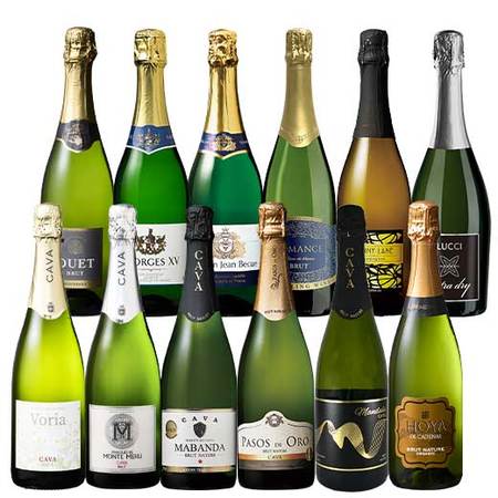 瓶内二次発酵製法カバ5本入り!!激旨スパークリングワイン12本セット