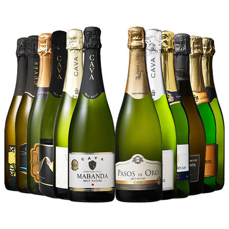 瓶内二次発酵製法カバ5本入り!!激旨スパークリングワイン12本セット第9弾