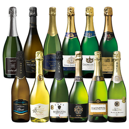 瓶内二次発酵製法入り！欧州辛口スパークリング１２本セット