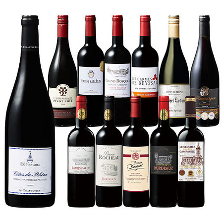 ローヌの超名門生産者シャプティエ入り！フランス各地を巡る金賞赤ワイン１２本セット