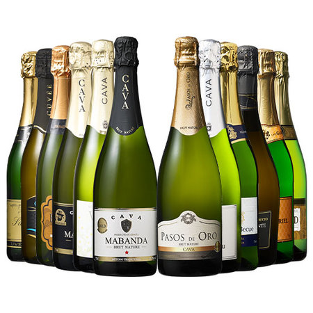 瓶内二次発酵製法カバ5本入り!!激旨スパークリングワイン12本セット第10弾