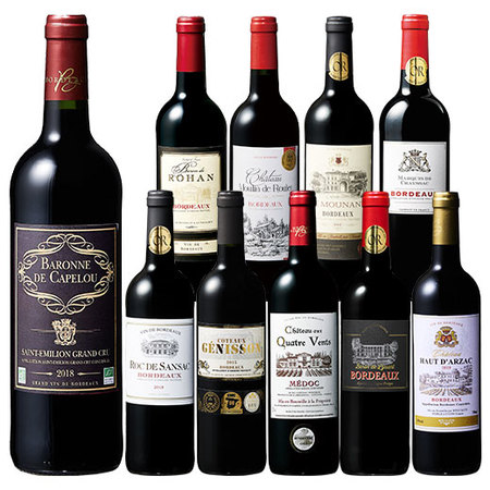 【58％OFF】サンテミリオン入り！ボルドーグレートヴィンテージ飲み比べ赤ワイン１０本セット