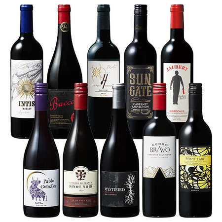 世界の赤ワイン3大品種飲み比べ10本セット
