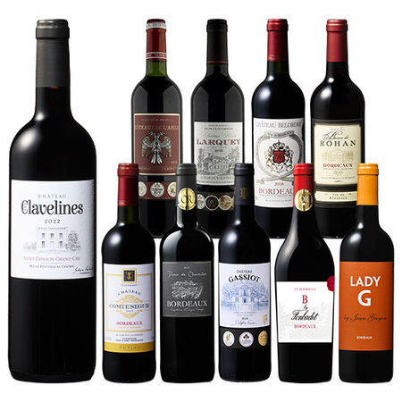 サン・テミリオン入り！ボルドーグレートヴィンテージ赤ワイン飲み比べ10本セット