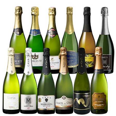瓶内二次発酵製法カバ5本入り!!激旨スパークリングワイン12本セット