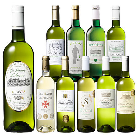 【52％OFF】格上グラーヴ入り！ボルドー金賞白ワイン10本セット