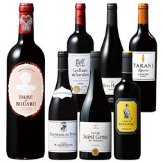 セカンドワイン入り！フランス４産地の格上赤ワイン7本セット