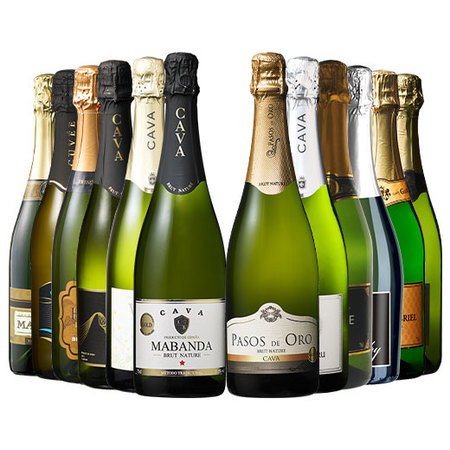 瓶内二次発酵製法カバ5本入り!!激旨スパークリングワイン12本セット第12弾